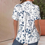 Kyna | Leaf-Print Short-Sleeve Shirt