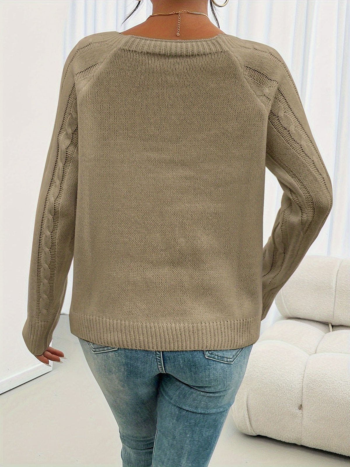 Midori | Diamond-Knit Button-Shoulder Jumper