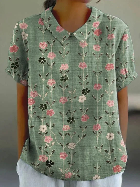 Maymie | Floral Rounded-Collar Shirt
