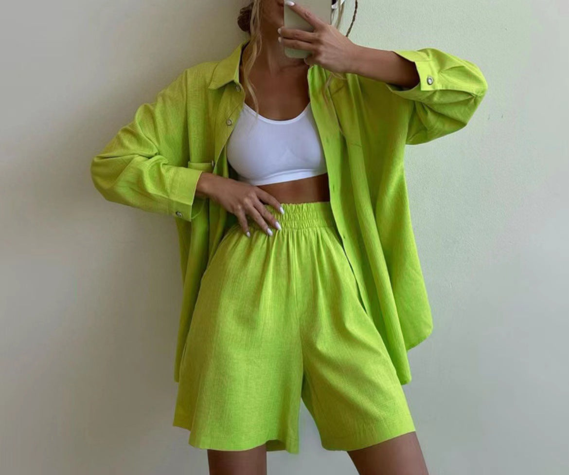 JESSICA | BUTTON-FRONT ELASTIC-WAIST CO-ORD SET