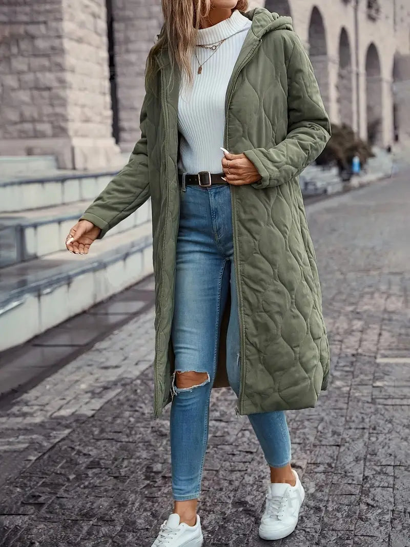 Melba | Long Hooded Quilted Coat