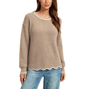 Lashawnda | Contrast Scallop-Hem Jumper