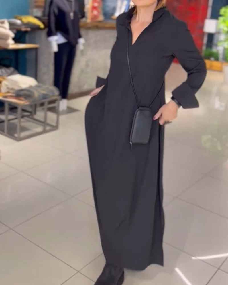 SYLVIE | LONG-SLEEVE RELAXED-FIT DRESS