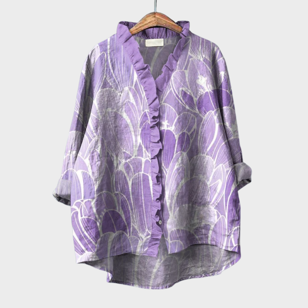 LARA | PRINTED LONG-SLEEVE BLOUSE