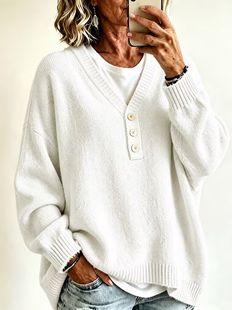 Mahalia | Button-Neck Jumper