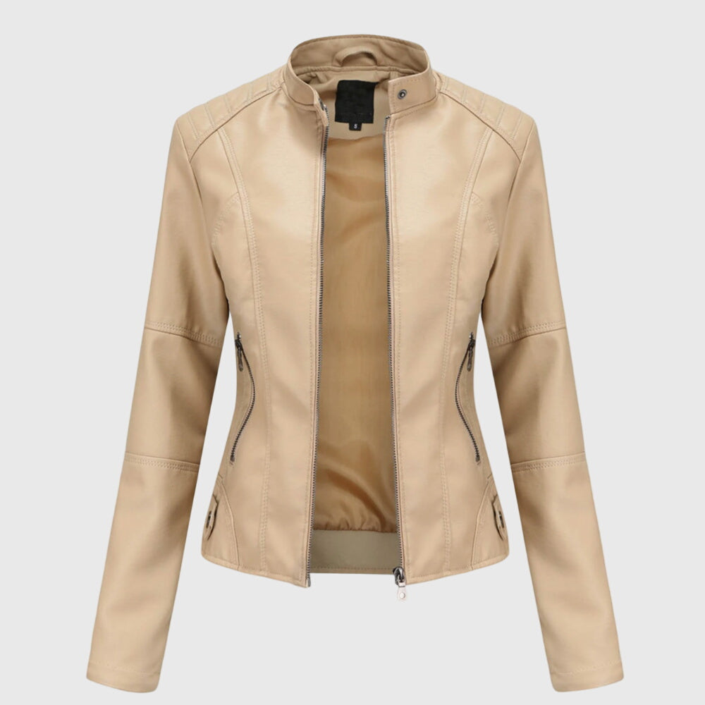 Giorgina | Elegant Leather Coat For Women