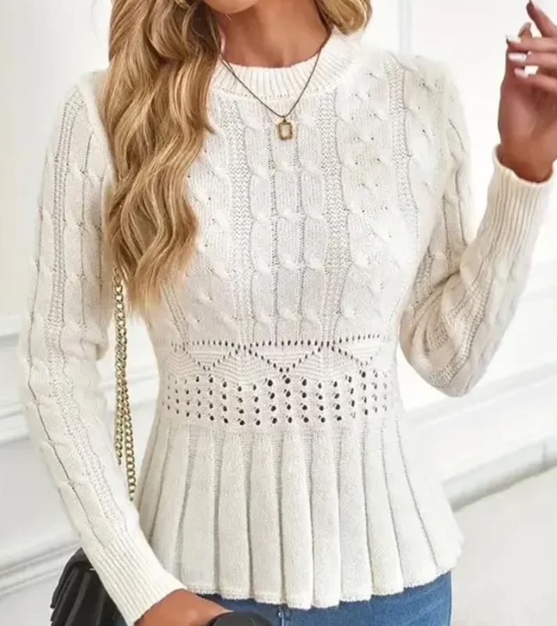 Lyndi | Cable-Knit Peplum Jumper
