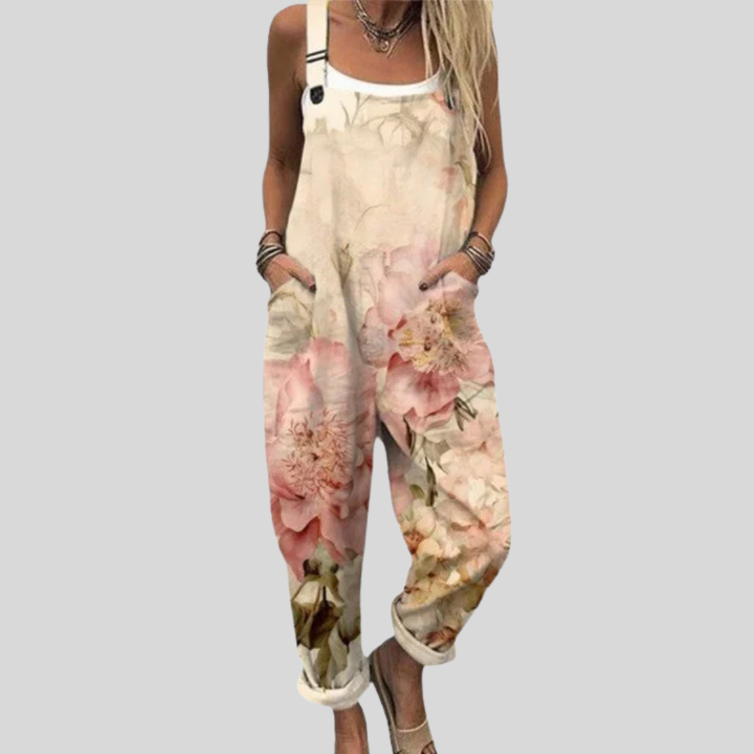 FLOWING ADJUSTABLE-STRAP CROPPED DUNGAREES