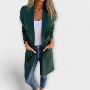 Eliane | Elegant Long Cardigan Grey