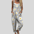FLOWING ADJUSTABLE-STRAP CROPPED DUNGAREES