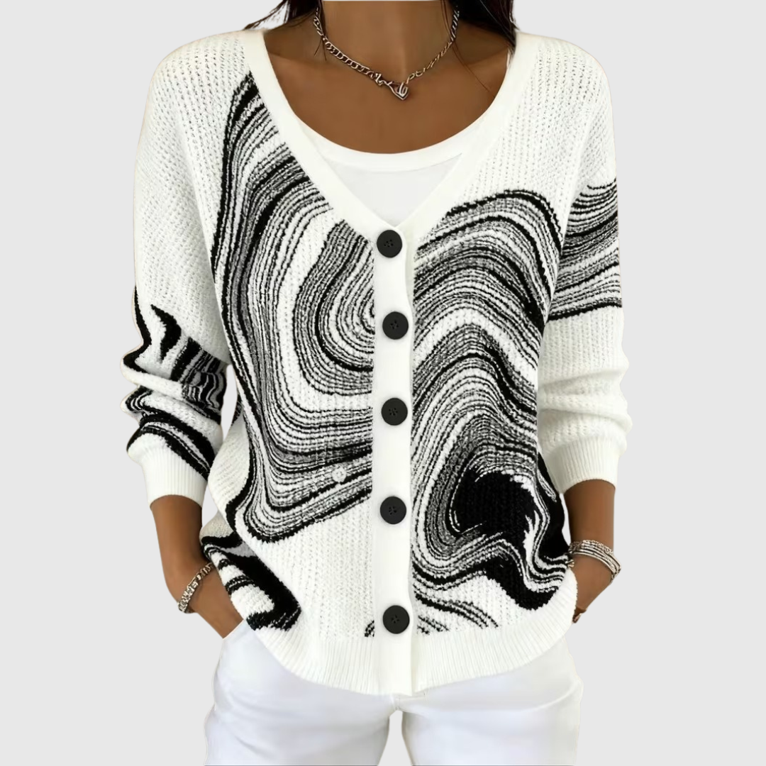 KNITTED BUTTON-FRONT SUMMER CARDIGAN