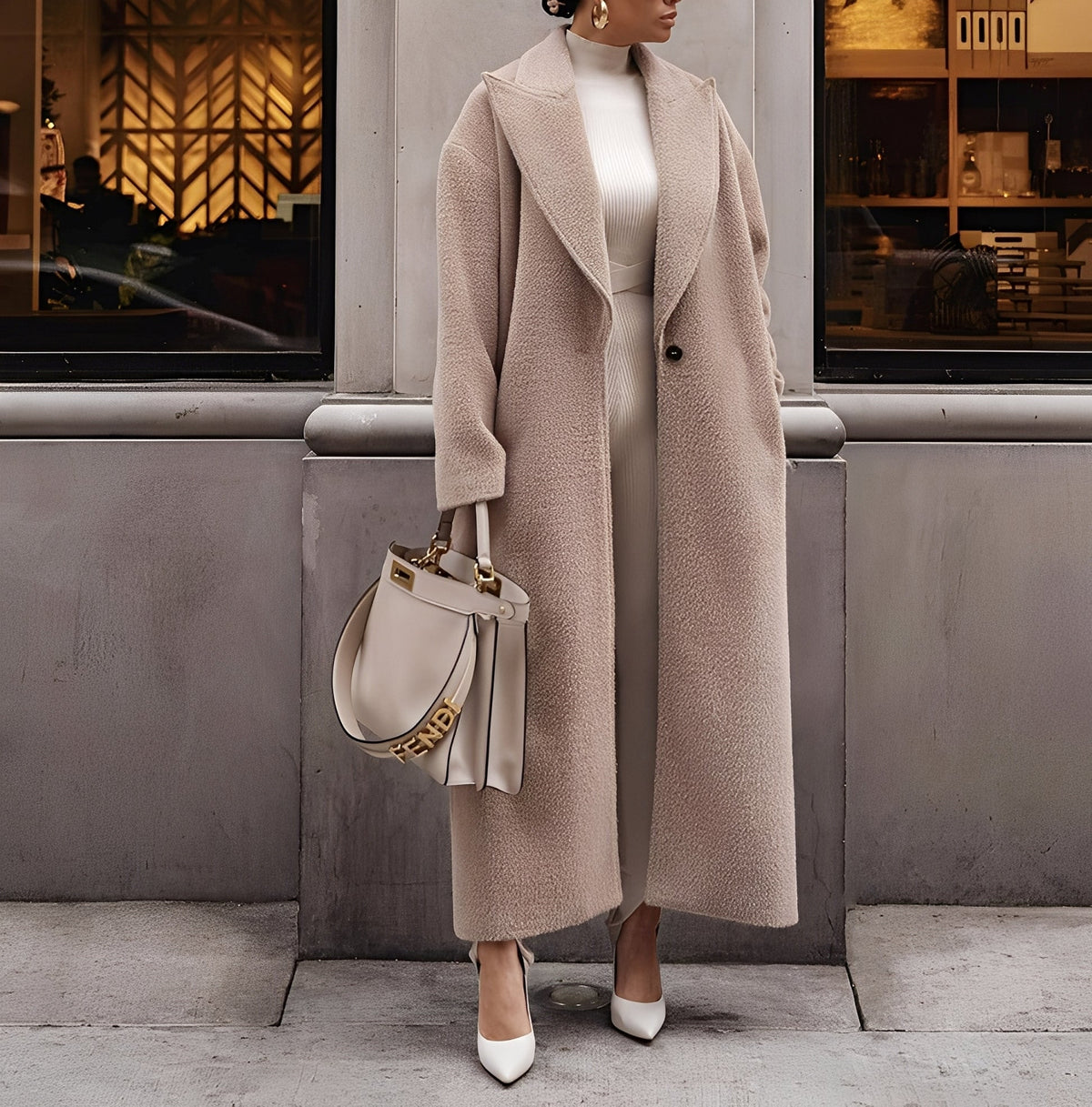 Tanesha | Collarless Open-Front Coat