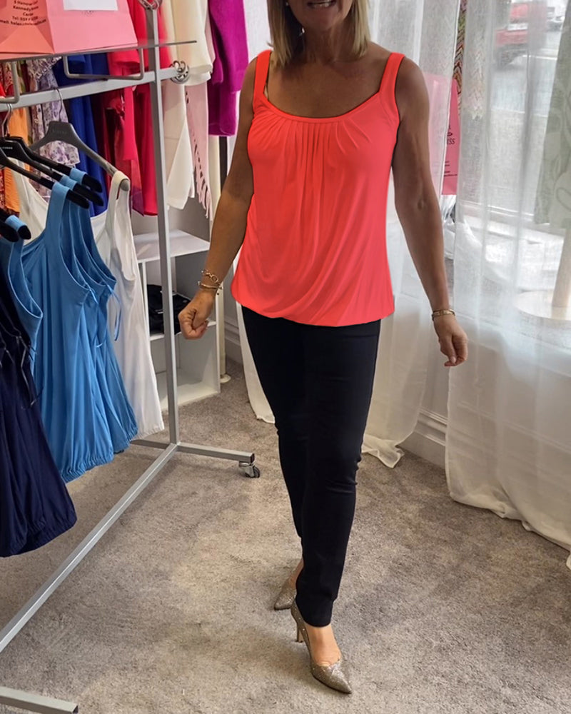 Deangela | Gathered Scoop-Neck Top
