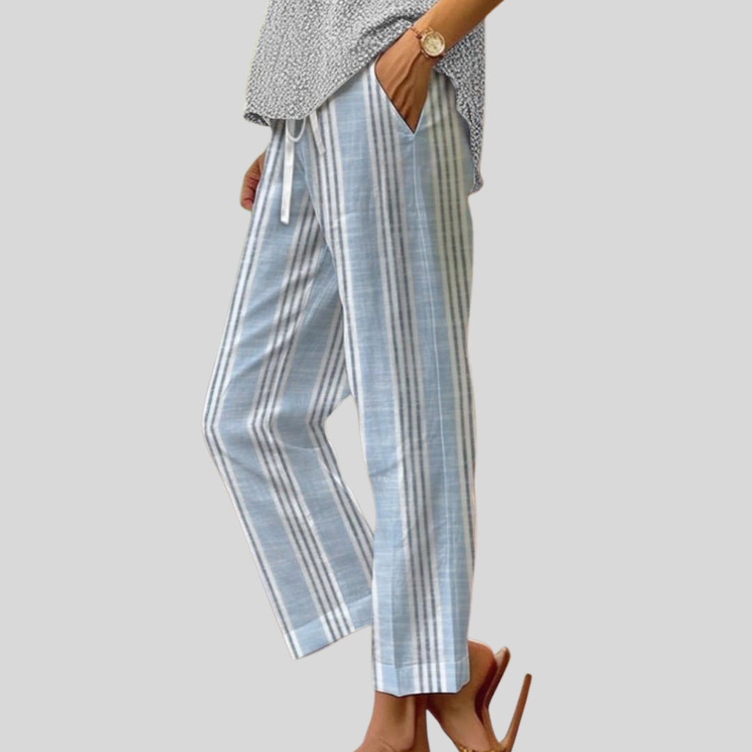 ELASTIC-WAIST ZIP-UP POCKET-DETAIL TROUSERS