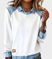 Danielle | Long-Sleeve Denim Blouse