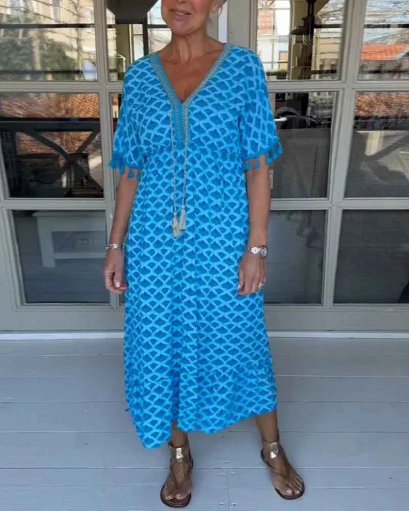 FELICITY | PRINTED FRINGED DRESS