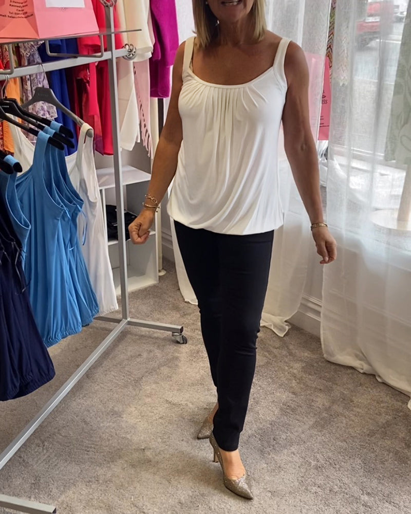 Deangela | Gathered Scoop-Neck Top