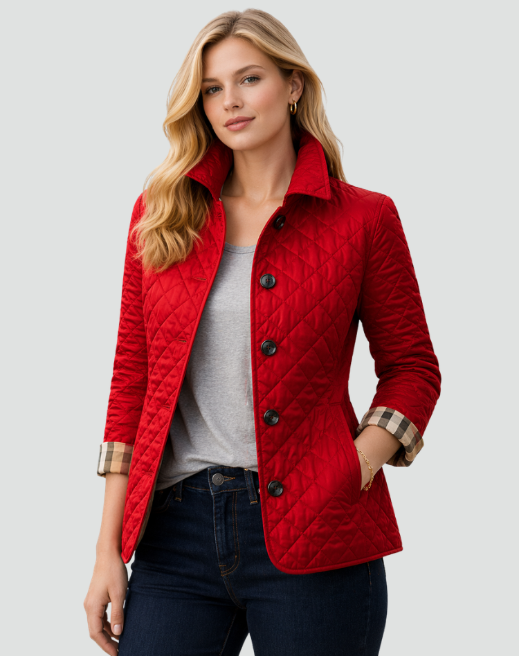 Lizette | Collared Quilted Button Jacket