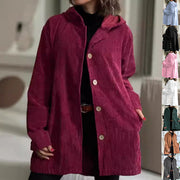 Tressie | Hooded Textured Button Coat