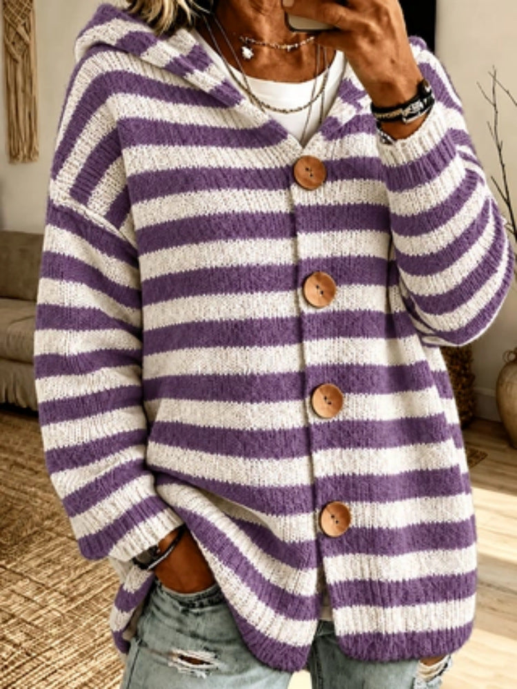 Towanda | Striped Button Cardigan