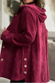 Tressie | Hooded Textured Button Coat