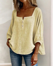 Tenille | Square-Neck Button Blouse