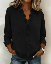 Solveig | Ruffle-Placket Blouse