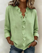 Solveig | Ruffle-Placket Blouse