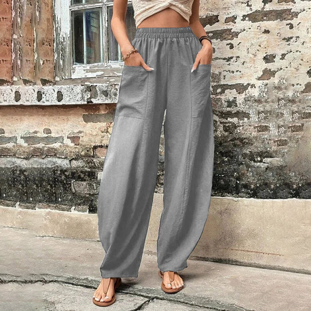 VANNA | POCKET-DETAIL HIGH-WAISTED TROUSERS