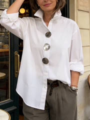 Claretha | Large-Button Shirt