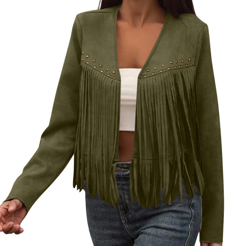 Giuliana | Fringed Open-Front Jacket