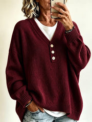 Mahalia | Button-Neck Jumper