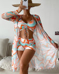 LALUNA | PRINTED LONG-SLEEVE BIKINI