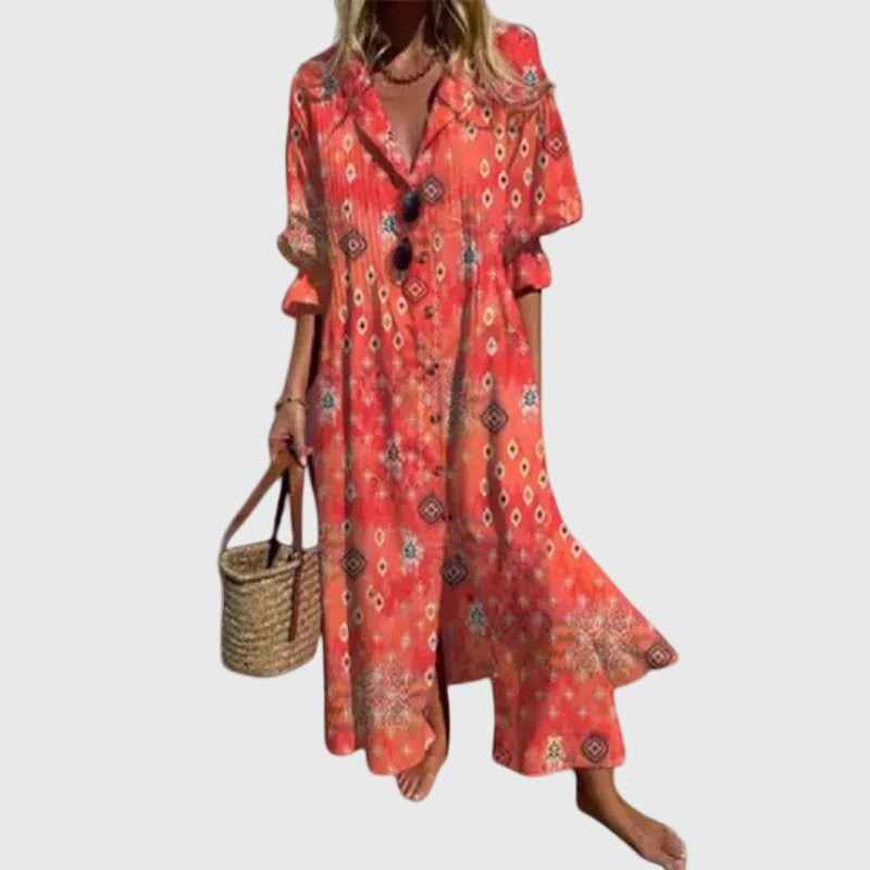 Zariah | Elegant Maxijurk In Bohemian Style Dress