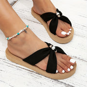 Nastassia | Twist-Strap Flat Sandals
