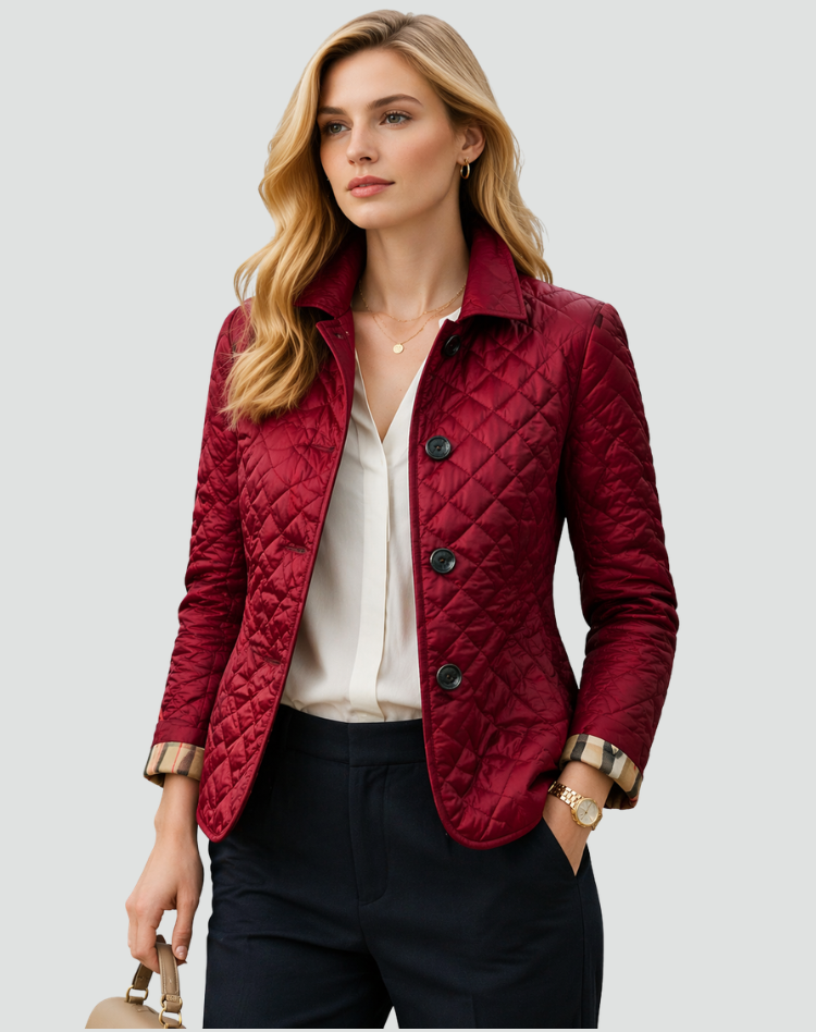 Lizette | Collared Quilted Button Jacket