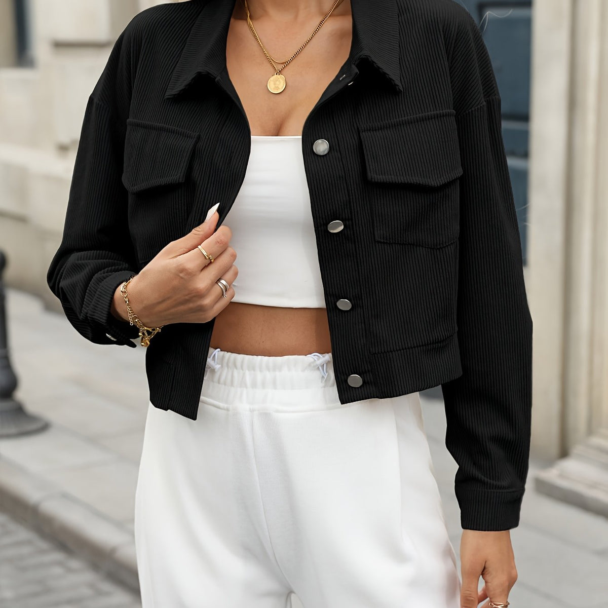 Odalys | Cropped Button Jacket