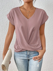Fayetta | Twist-Hem V-Neck T-Shirt