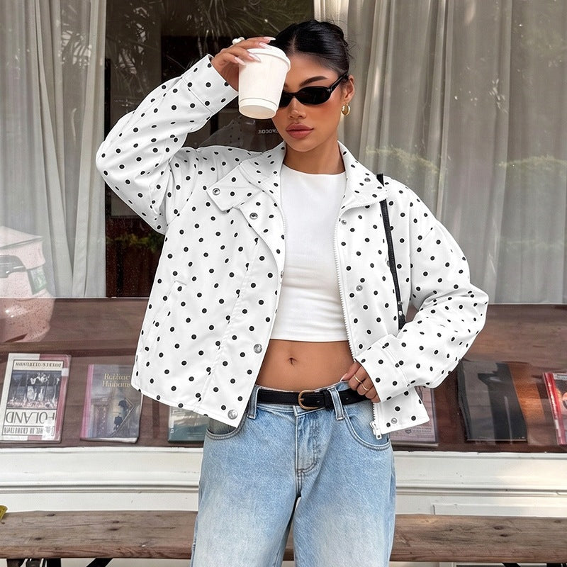 Bess | Polka-Dot Cropped Jacket