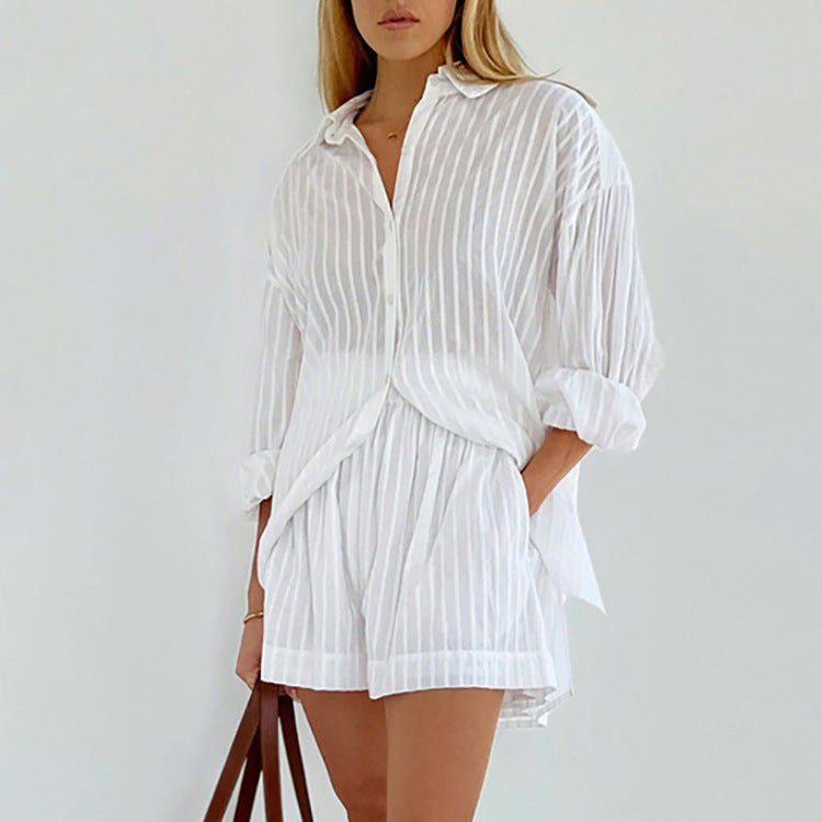 Viola | Button-Up Shirt & Lightweight Shorts Set
