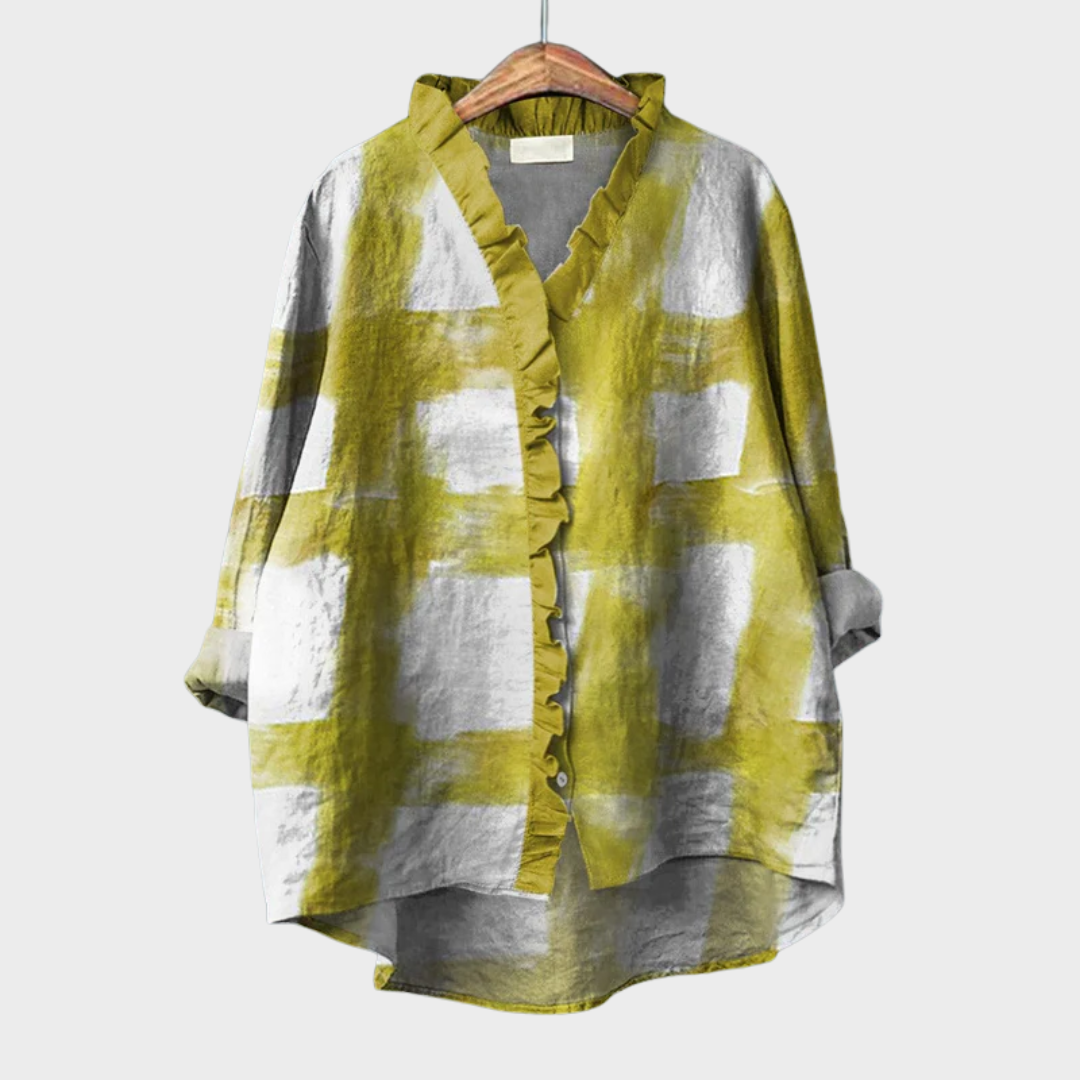 MELISSA | PRINTED LONG-SLEEVE BLOUSE