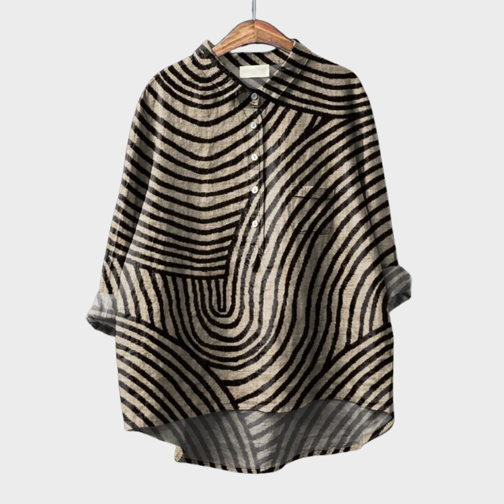 MELINA | PRINTED LONG-SLEEVE BLOUSE