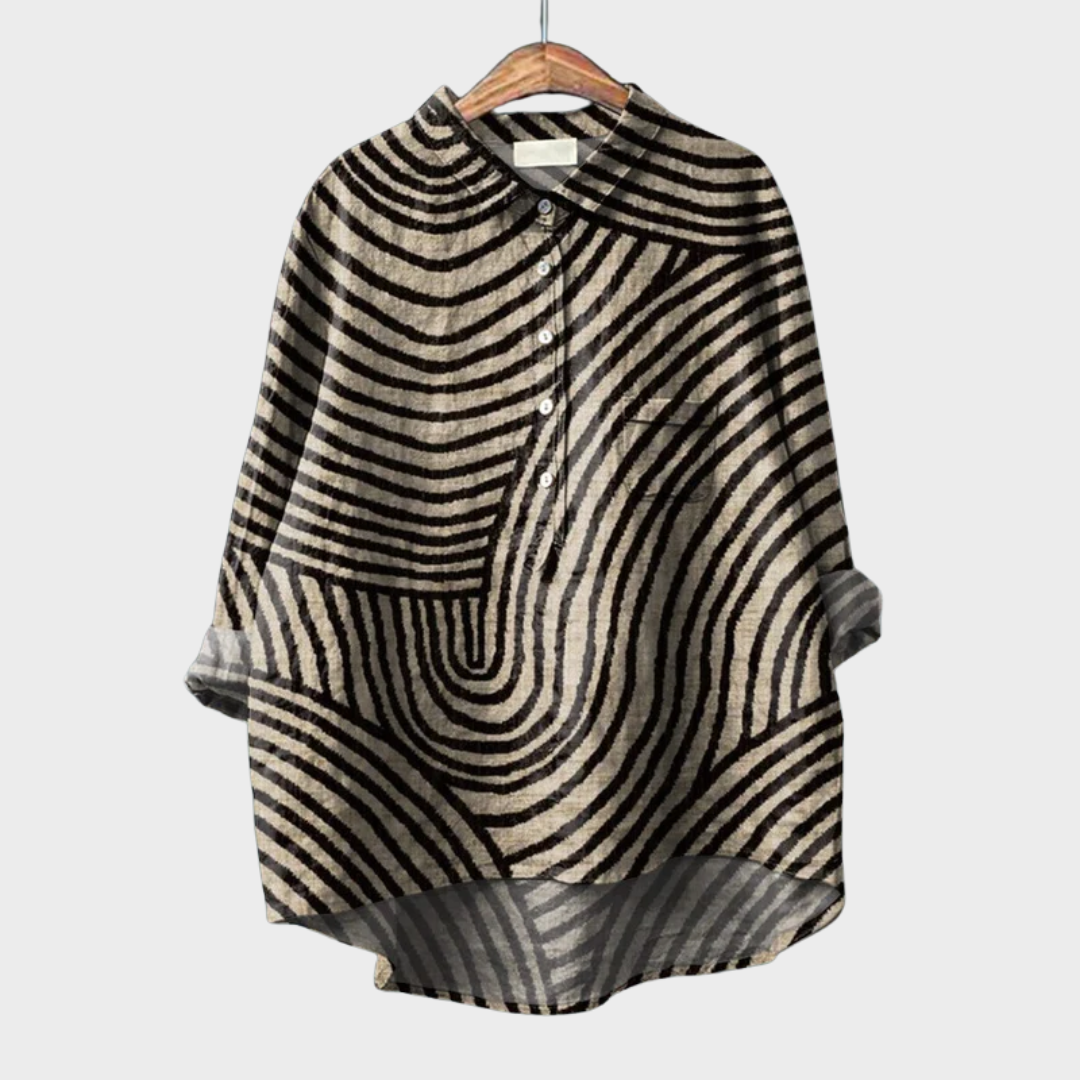 MELINA | PRINTED LONG-SLEEVE BLOUSE