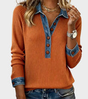 Danielle | Long-Sleeve Denim Blouse