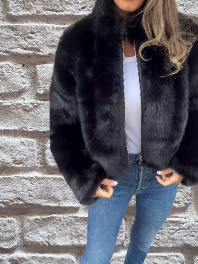 Faigy | Textured Short Zip Jacket