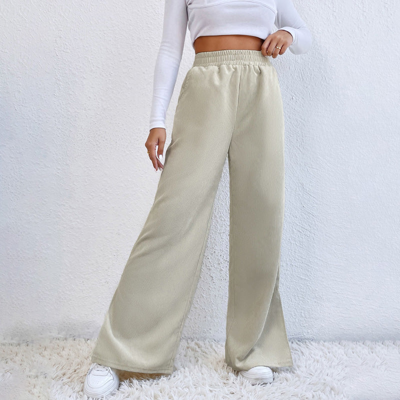 NAHLA | BUTTON-FRONT WIDE-LEG TROUSERS
