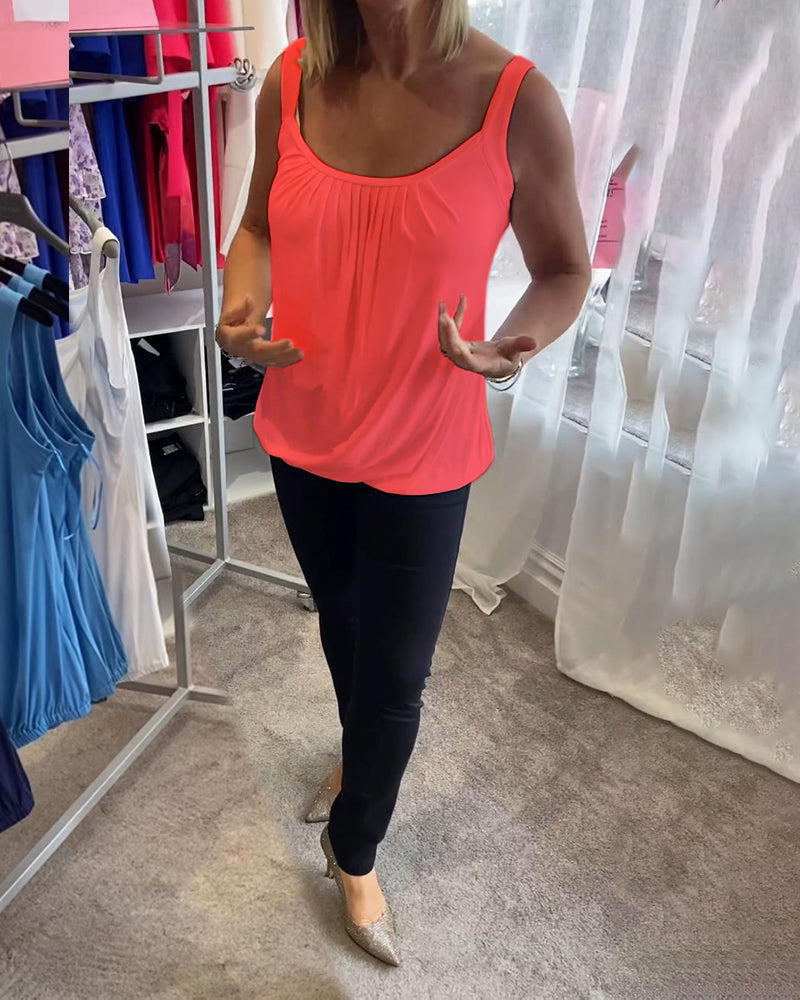 Deangela | Gathered Scoop-Neck Top