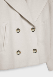 Maialen | Cropped Double-Breasted Tailored Jacket in Green