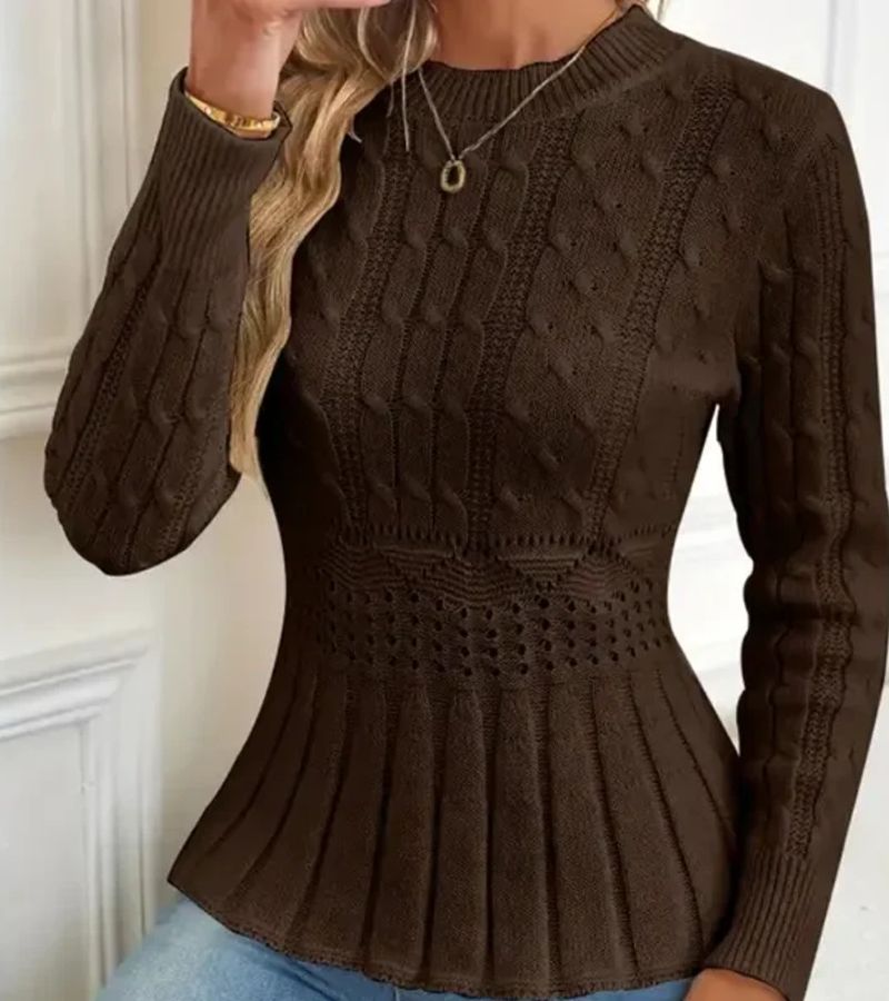 Lyndi | Cable-Knit Peplum Jumper
