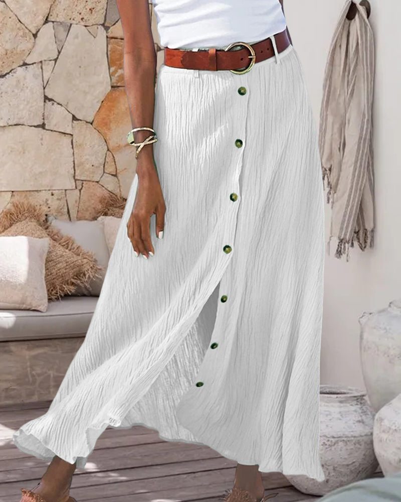 Syndy | Flowing Skirt With Buttons